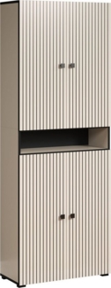 welltime Hochschrank Amrum (1-St) Breite 40cm, geräumiger Hochschrank Eiche Rillenoptik Badschrank