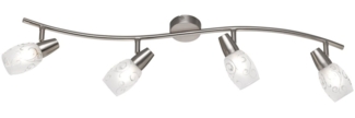 Reality Leuchten LED Deckenstrahler, Dimmfunktion, LED wechselbar, Warmweiß, innen, mehrflammig-e Deckenleuchte 4 Glas Lampenschirm-e, Breite 79cm