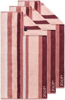 JOOP! Handtuch, 3er Pack - Vibe, 50x100 cm, Walkfrottier, Baumwolle, Streifen Rosa