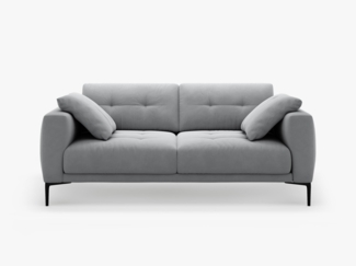 Micadoni Sofa Bemy 2-Sitzer Samt Grau