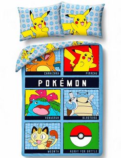POKÉMON Bettwäsche mit Reißverschluss, Baumwolle, 2 teilig, Wendebettwäsche 135-140 x 200 cm