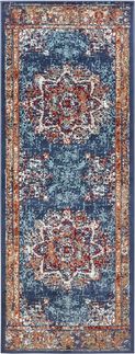 HANSE Home 'Maderno' Teppich, rechteckig, Höhe: 8 mm, Orientalisch, Kurzflor, Blau, 80 x 240 cm (Rechteckig)