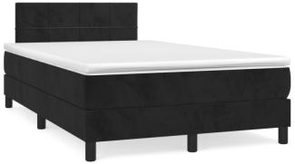 vidaXL Boxspringbett mit Matratze Schwarz 120x190 cm Samt 3269839