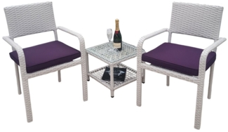 Ragnarök Möbel-Design Garten-Essgruppe Balkon Set, (Set, Alu, Polyrattan), platzsparende Stapelstühle