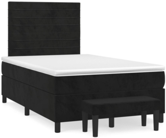 vidaXL Boxspringbett mit Matratze Schwarz 120x190 cm Samt 3270477