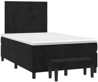 vidaXL Boxspringbett mit Matratze Schwarz 120x190 cm Samt 3270477
