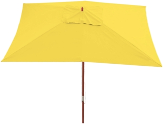 Sonnenschirm Florida, Gartenschirm Marktschirm, 3x4m Polyester/Holz 6kg ~ gelb
