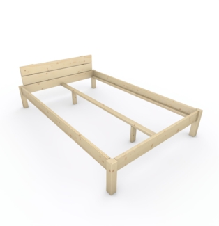 Pfostenbett "metallarm" Fichte Holzbett "Daybett" 140 x 220cm 38cm Doppelbett