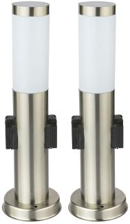 2er Set Stehleuchte für den Außenbereich, silber, H 45 cm