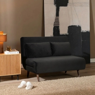 Bronx71 Schlafsofa 1,5-Sitzer Kristian Samt schwarz