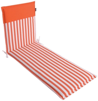 LILENO HOME Liegenauflage perfekt für Strandliegen, Sonnenliege Auflage, Gartenliege Auflage, (1er Set), Polsterauflage Streifen Coralle, Auflagen für Gartenliegen