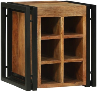 vidaXL Weinregal Braun und Schwarz 35 x 35 x 39 cm Massivholz Akazie 4016756