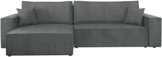 Ecksofa Kobaro Cord Maxi mit Bettkasten und Schlaffunktion (Farbe: Poso 22)