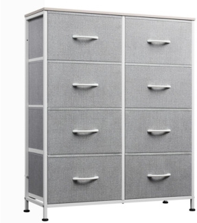 WLIVE Kommode mit 8 Schubladen, Schubladenkommode aus Holz und Metall (30 x 80,5 x 98 cm Kommode Schlafzimmer Wohnzimmer Flur), Schmaler Schrank mit viel Stauraum, Modern & Stabil