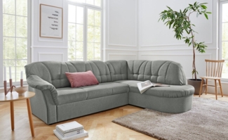 DOMO collection Ecksofa Pegnitz, elegante Rückensteppung, zeitlose Formensprache, L-Form, wahlweise mit Bettfunktion
