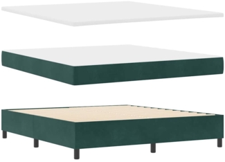 vidaXL Boxspringbett mit Matratze Dunkelgrün 180 x 200 cm Samt 3344531