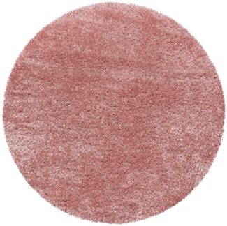 Teppium Teppich Unicolor - Einfarbig, Rund, Höhe: 50 mm, Teppich Wohnzimmer Shaggy Einfarbig Flauschig versch. Far. und größ.