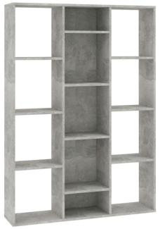 vidaXL Raumteiler/Bücherregal Betongrau 100x24x140 cm Holzwerkstoff 800445