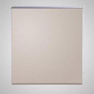 vidaXL Verdunklungsrollo Seitenzug Rollo Klemmrollo Klemmfix Kette, Beige, 80x230 cm