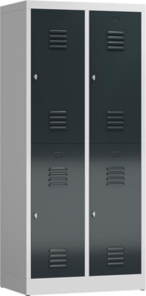 Steelboxx Spind ClassiX Garderobenschrank, 2 Abteile doppelstöckig, 1800 x 800 x 500 (1-St) Komplett verschweißt und montiert, keine Montage erforderlich