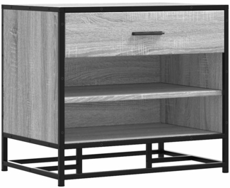 vidaXL Schuhbank Grau Sonoma 60x40x53,5 cm Holzwerkstoff und Metall 849222