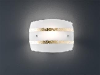 TRIO Leuchten LED Wandleuchte, LED wechselbar, Warmweiß, innen coole Lampenschirme Opal-glas mit Gold Dekor Design, Breite 30cm