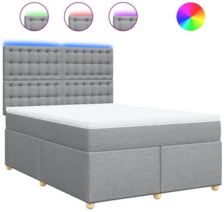 vidaXL Boxspringbett mit Matratze Hellgrau 140x190 cm Stoff 3293589