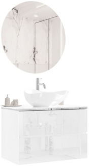 Lookway Badmöbel-Set AURORA SILVER Badezimmerschrank mit praktische Schubladen