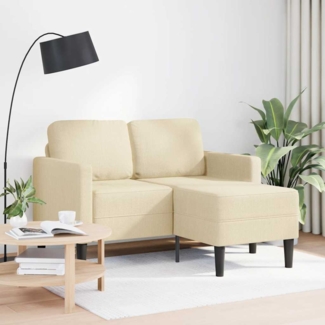 vidaXL 2-Sitzer-Sofa mit Chaiselongue L-Form Creme 125 cm Stoff 4107065