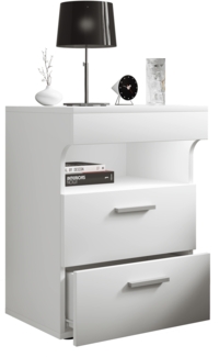 VCM Nachttisch Slepal 919081 Weiß H. 61 x B. 45 x T. 39 cm