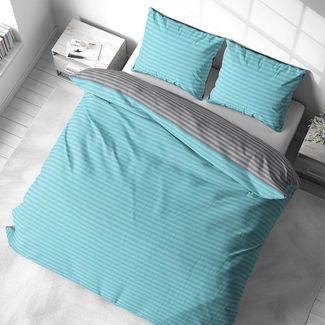 Visaggio Bettwäsche Baumwolle 135x200, 155x200, 155x220, 200x200, 200x220 oder 240x220, Renforcé, 3 teilig, Stripe Wendebettwäsche Streifen, mit Reißverschluss