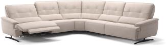 Sofanella Eckcouch PERLO Stoffbezug Sofalandschaft Funktionssofa in Creme S: 270 x 270 Breite