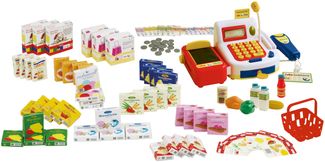 roba Kaufladen 'Tante Emma' mit Theke & Tafel - inkl. Zubehör - Holz natur