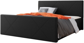 Mirjan24 Boxspringbett Ziton 4, Dunkelgrau, 180x200 cm