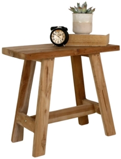 LebensWohnArt Sitzhocker Massivholz Hocker RANCH 50cm natural Beistelltisch Sitzhocker