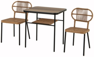 COSTWAY Balkonset, (3-tlg), Gartenmöbel Set, Essgruppe, Rattan stapelbar