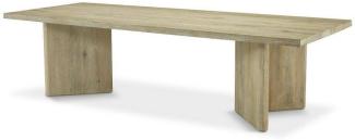 Casa Padrino Luxus Massivholz Esstisch Naturfarben 280 x 110,5 x H. 76 cm - Rechteckiger Eichenholz Küchentisch - Luxus Massivholz Esszimmer Möbel