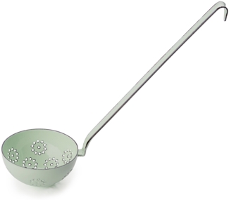 RIESS 0310-006 Schaumlöffel Kelle 9 cm Durchmesser, Emaille, nilgrün