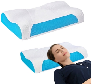Refined Living Nackenstützkissen Ergonomisches Kopfkissen Anti-Schnarch-Kissen 60*42*12CM, für Rücken & Bauchschläfer Nackenkissen Antischnarch-Kissen mit Bezug, Nackenstützkissen Seitenschläferkissen Memory Foam Kissen Kopfkissen