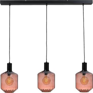 Pendelleuchte Porto 3-flammig Glas Rot-Transparent 100x24 cm