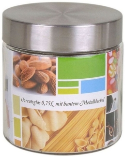 Vorratsglas 0,75 Liter mit Metalldeckel Frischhaltedose Vorratsdose Glasbehälter