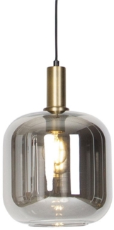 Qazqa Pendelleuchte Zuzanna, LED wechselbar, E27, Grau, Design, Glas, 1-flammig