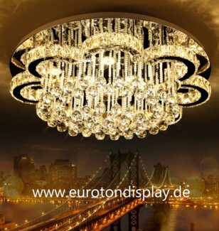 Eurotondisplay LED Deckenleuchte LED Pendelleuchte Kristall Fernbedienung Deckenleuchte Deckenlampen, LED fest integriert, Warmweiß bis Kaltweiß, Modern Kristall