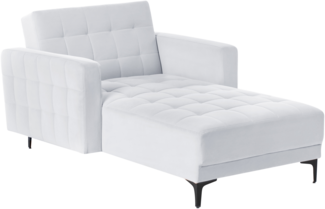 Chaiselongue Samtstoff hellgrau schwarz ABERDEEN
