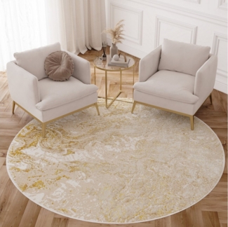 Tapiso Teppich CRYSTAL, rund, Höhe: 8 mm, Wohnzimmer, Schlafzimmer, modern Design