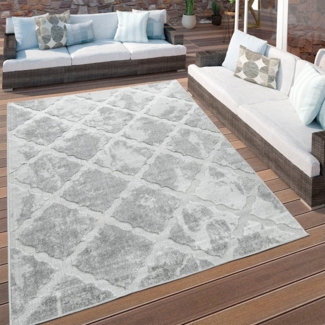 Paco Home Teppich Stilo 859, rechteckig, Höhe: 12 mm, Hoch-Tief-Struktur, In- und Outdoor geeignet, Wohnzimmer