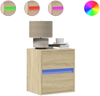 vidaXL Wand-Nachttische mit LED-Leuchten 2 Stk. Sonoma-Eiche 3307966