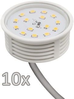 Einbauleuchten-Set McShine, 10xRahmen, 10x LED-Modul, 5W, 400lm, 230V, Edelstahl