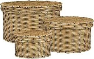 Mica Decorations Aufbewahrungskorb Liam Ø 44x26 cm braun 3 Stück