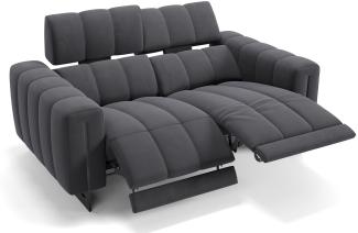 Sofanella Zweisitzer Veneto Stoffsofa Stoffbezug Relaxsofa in Dunkelgrau